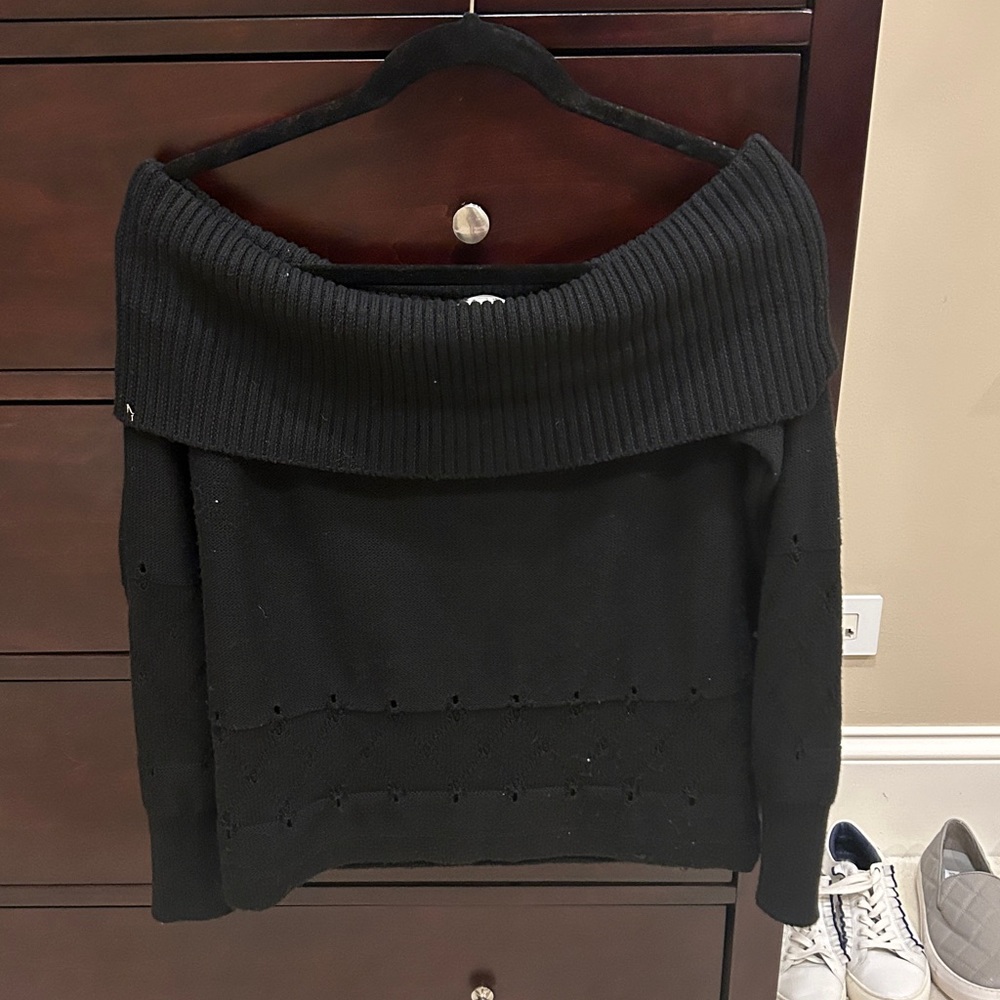 black off the shoulder sweater